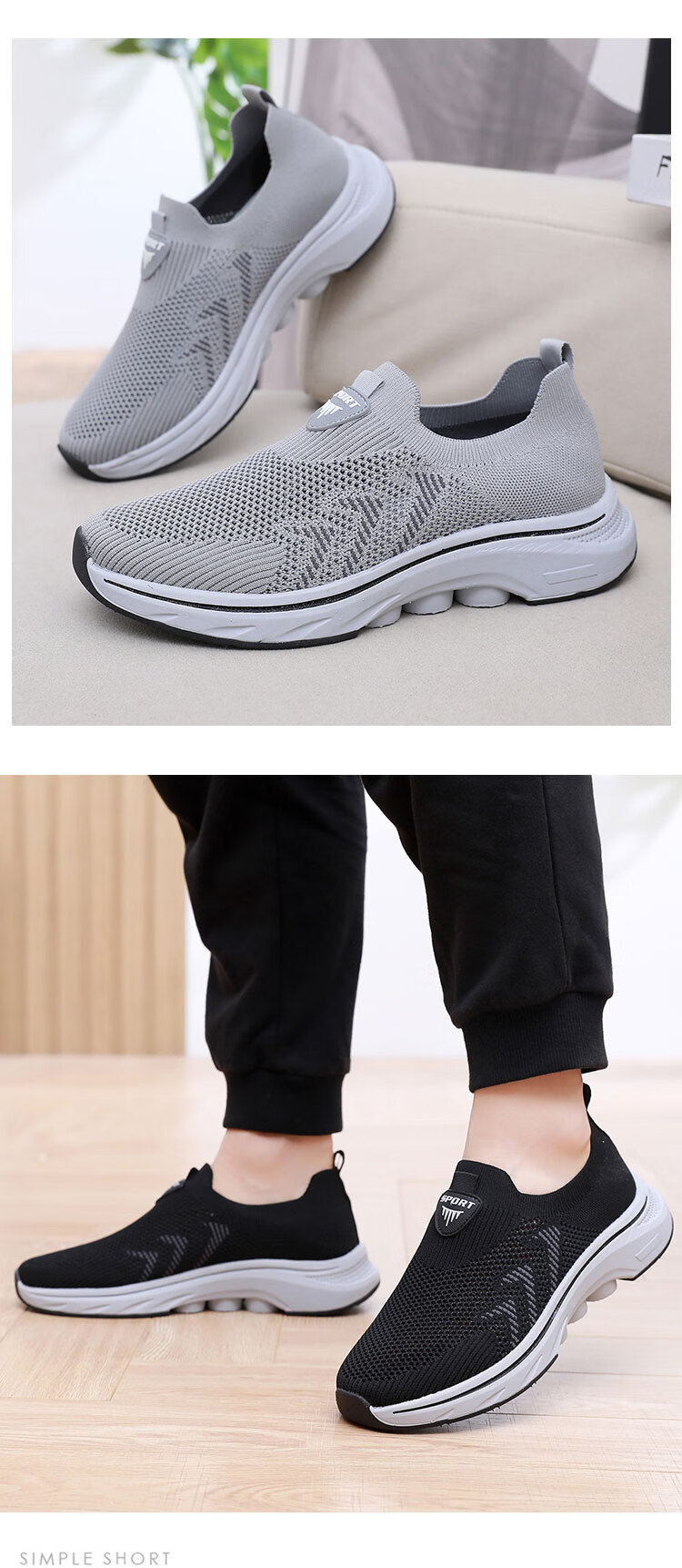 Anglerfish Old Beijing Cloth Shoes Women's Summer Breathable Mesh Slip-On Walking Shoes A6008 Gray Size 38 20