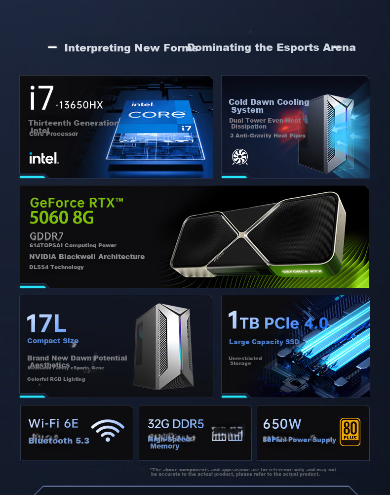 MACHENIKE Dawn S Office And Commercial High-Performance Compact Gaming Desktop Computer (I5-14400F, 16GB RAM, D5 SSD, RTX5060) 1