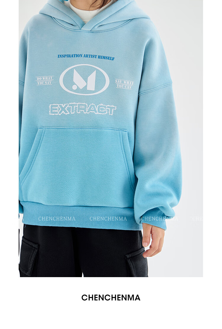 Chenchen Mom Gradient Parent-Child Gradient Color Hooded Fleece Sweatshirt 6762D 27