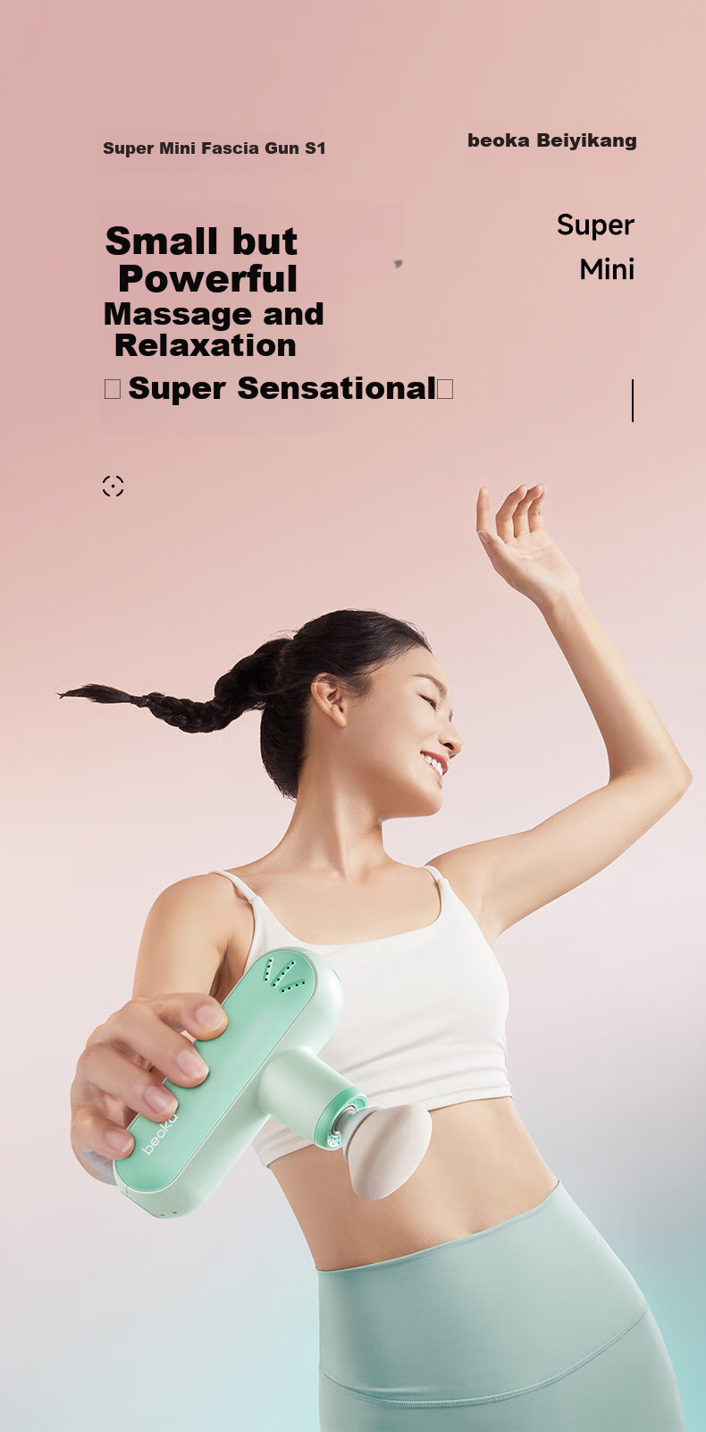 Beiyikang Ultra Mini Lightweight Massage Device Portable Full Body Shoulder Neck Waist Back Muscle Relaxation Fascia Gun Gift for Men Women Parents HA1-Dawn White 1