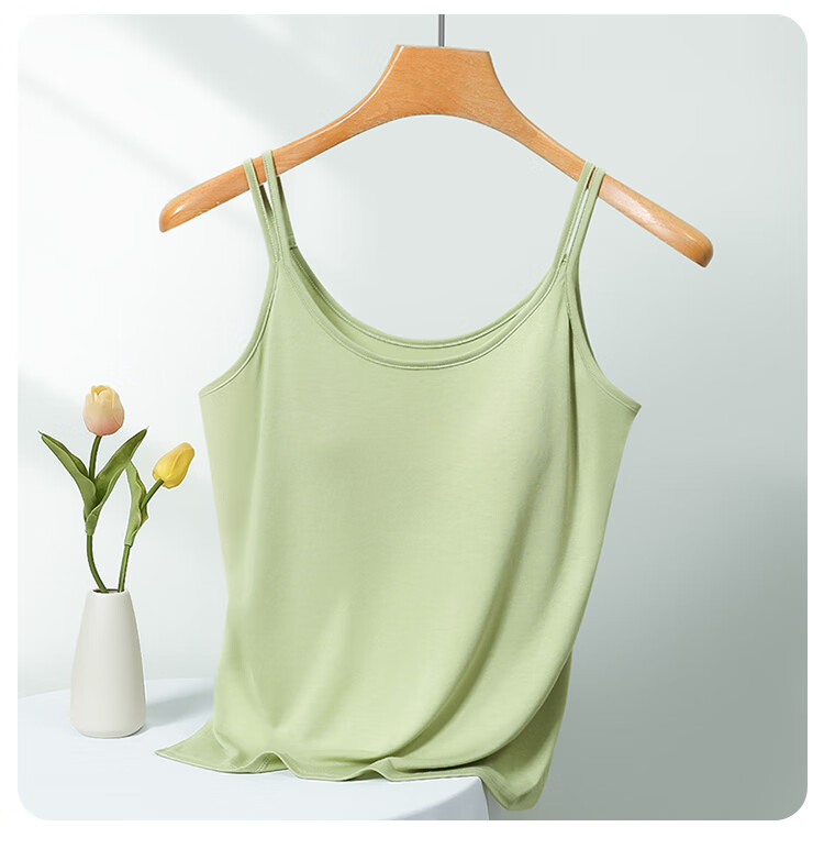 Hongdou Women's Solid Color Cooling Wearable Padded Camisole Tank Top 13
