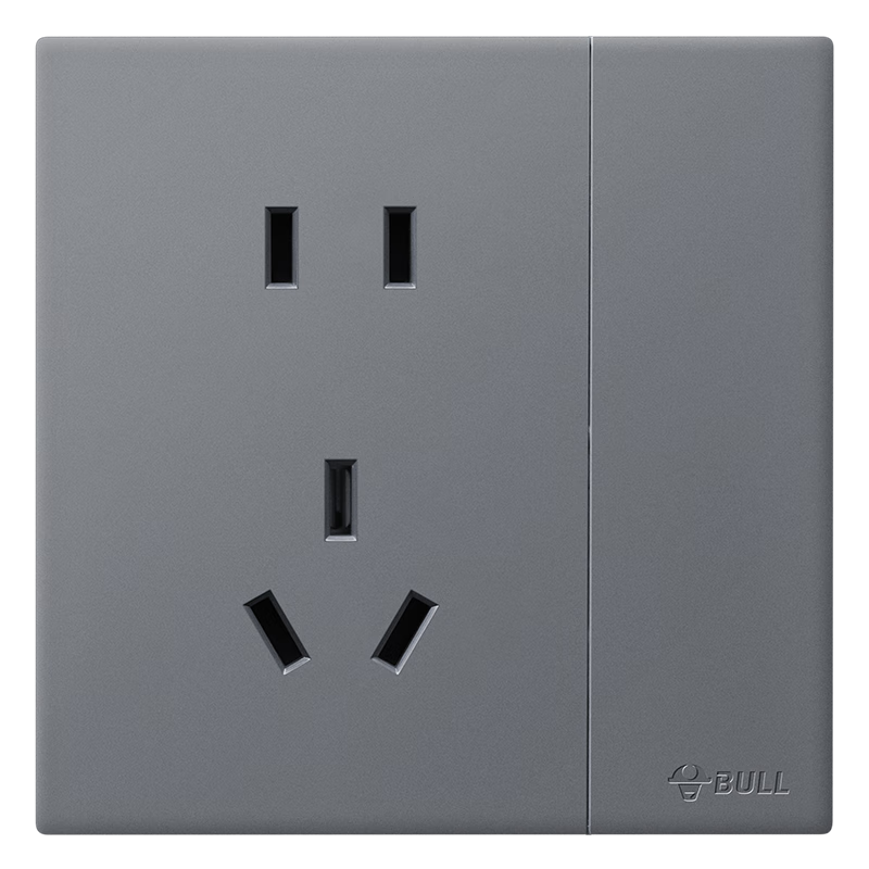 BULL G60 Series Single Control One-Gang Five-Hole Switch Socket with Switch Ultra-Thin Panel G60E333A Phantom Gray