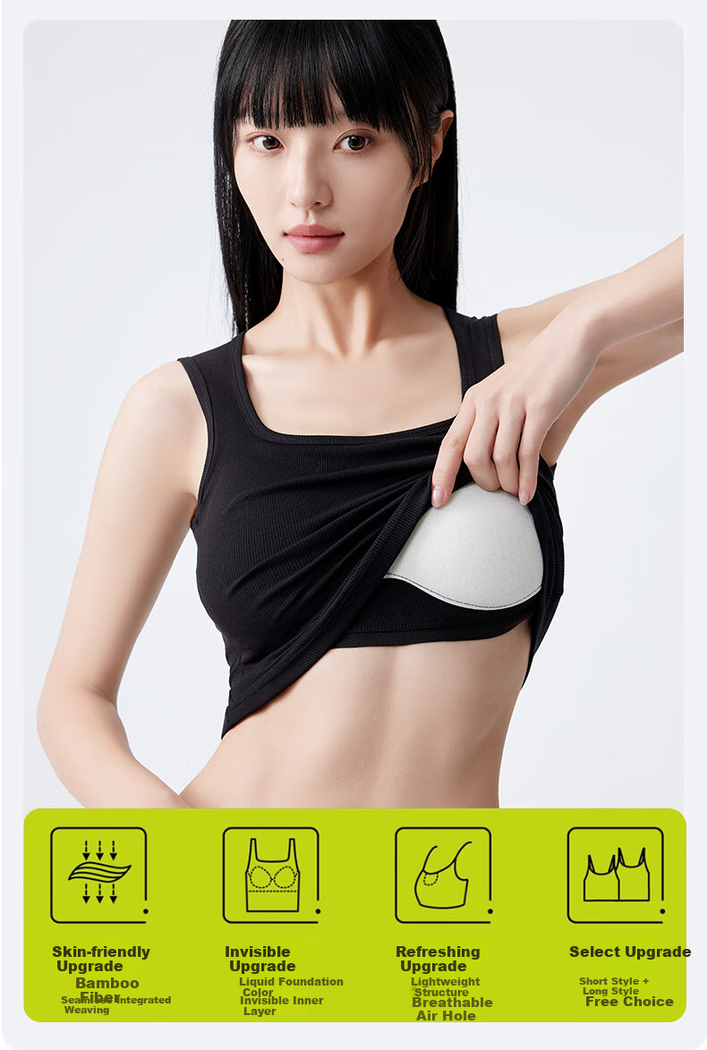 Ordifen Women's Camisole Tank Top, No Bra Needed, One-Piece Undershirt, Conceals Side Boob, Prevents Wardrobe Malfunction, 7A Antibacterial Inner Layer, 2025 New Style 4