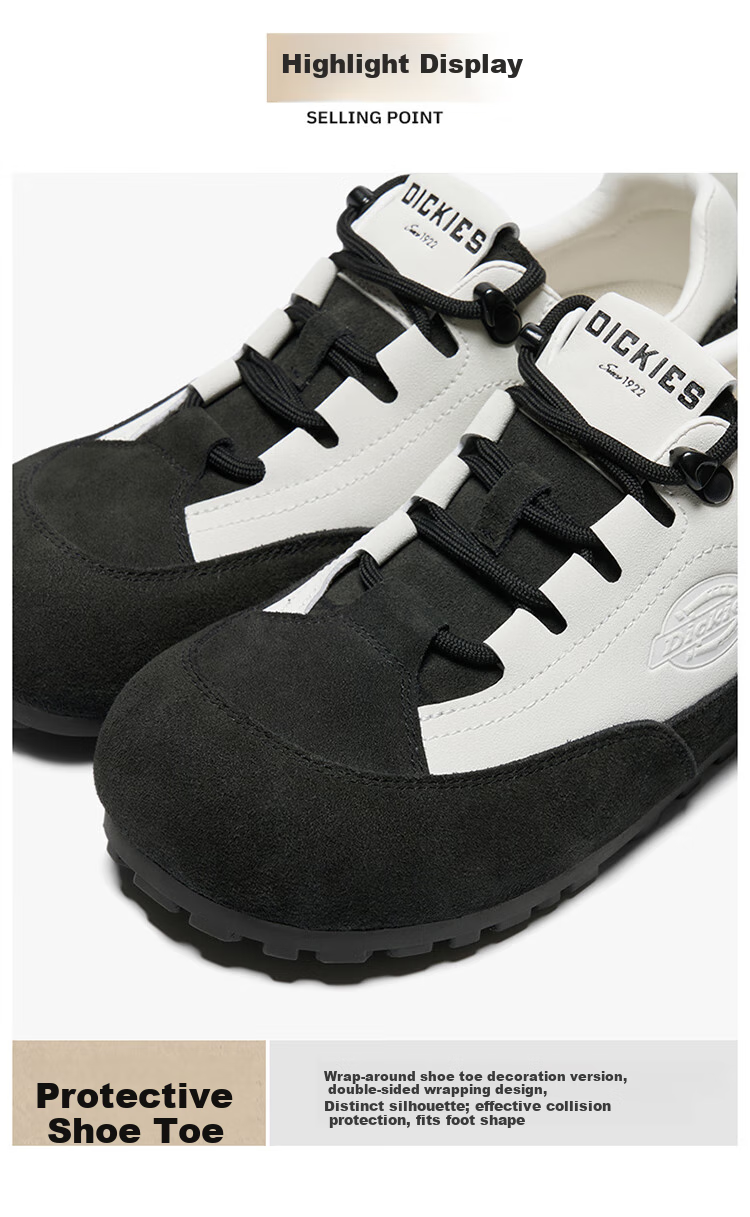 Dickies Women's Low-Top Casual Sneakers, Trendy Versatile Flat Shoes, Beige Gray, Size 35 2