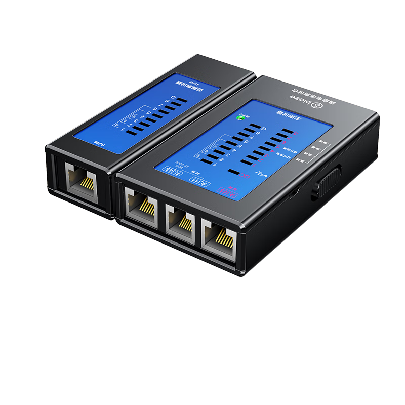 BIAZE Network Cable Tester with Rechargeable Battery, Supports Single-Head Detection, Multifunctional Network And Telephone Cable Tester with RJ45 Connectors, Network RJ45 Connectors, Engineering Intelligent Tester And Wire Tracer