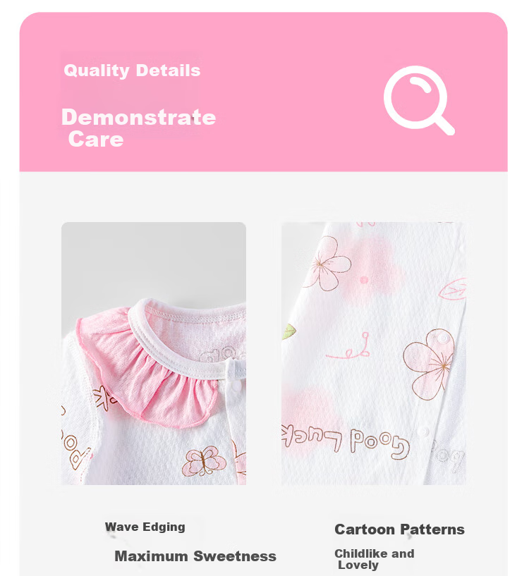 DEESHA Baby Romper, Newborn Spring And Summer Short-Sleeve Bodysuit, Unisex Infant All-Season Underwear, Pure Cotton Clothing 5