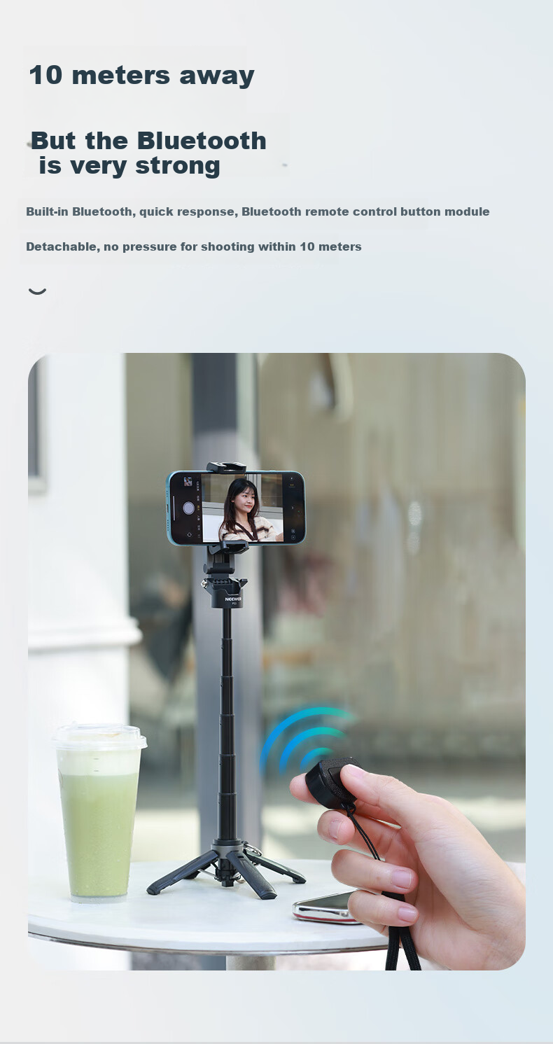 NEEWER Selfie Stick Magnetic Tripod Extendable Travel Phone Stand Floor-Standing Device 360-Degree Rotation Fully Automatic Multifunctional Shooting Live Streaming Anti-Shake Gimbal 5