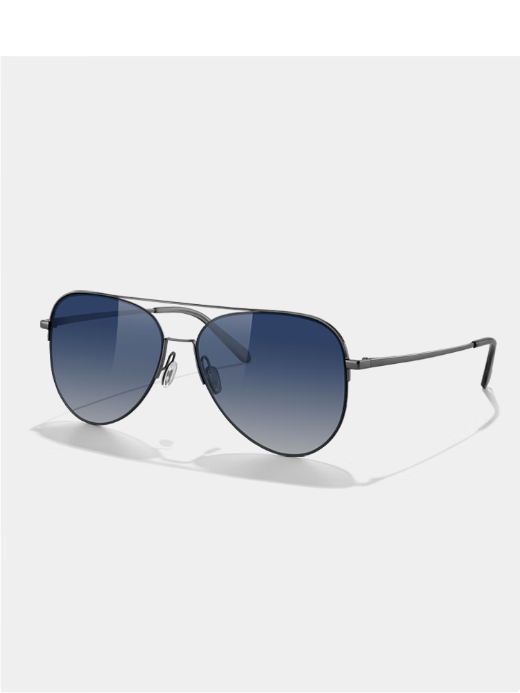 LOESY Beta Titanium Metal Sunglasses for Men And Women, Driving Glasses, Anti-Glare Polarized High-Definition Fashionable Frog-Eye Sunglasses, Nebula Black 2
