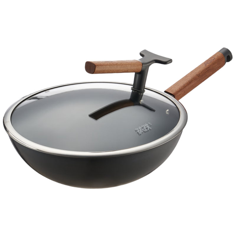 ASD Wok, Titanium Iron Pan, Non-Stick Coating, Non-Stick Frying Pan for Home Use, 32cm, Suitable for Gas And Induction Cooktops, CF32T4Q