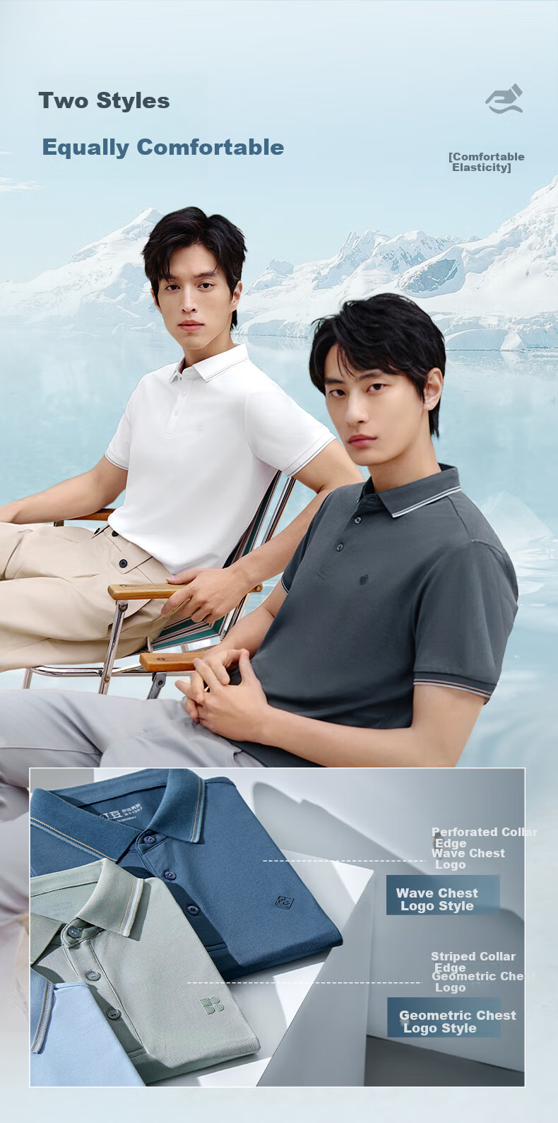 Hodo [Lin Gengxin's Style] Modal Silk Short-Sleeve Cool-Feeling Antibacterial Polo Shirt, Turn-Down Collar T-Shirt 9