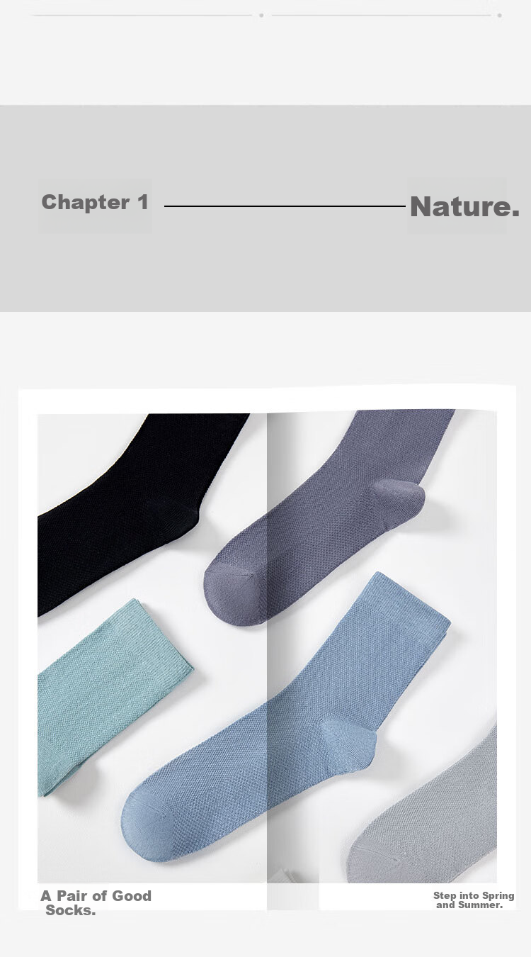 Yiershuang [100% Pure Cotton] Socks for Men, Summer Mesh Socks, Spring And Summer 50S Comfortable Sweat-Absorbing Mid-Calf Socks, 6 Pairs Mixed Colors 4