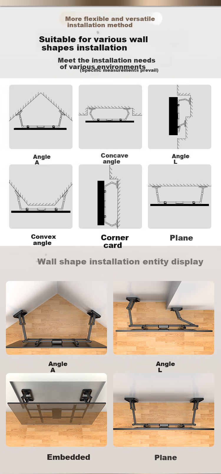 TAZD 65-90 Inch TV Mount, Extendable Bracket, Thickened Large Span Wall Plate, Stretching Internal Embedded Rotating Bracket, Suitable for Hisense, TCL, Leiniao, Huawei, Xiaomi, Skyworth And Others 4