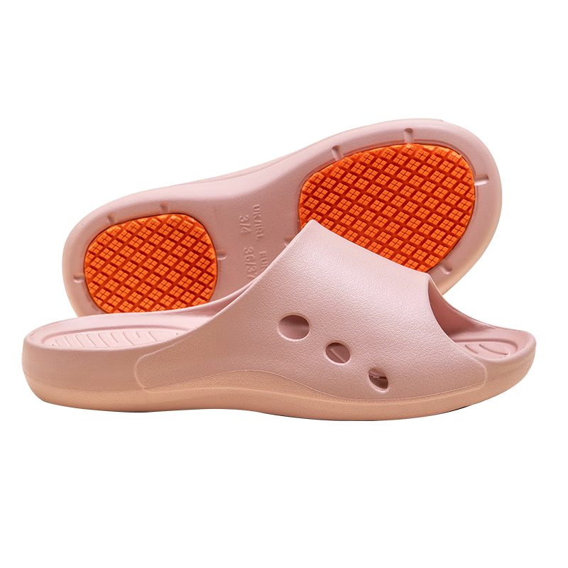 One's Member [Professional Non-Slip] Bathroom Slippers, Comfortable, Lightweight, Odorless, Breathable Home Slippers, Peach Pink, Size 36-37