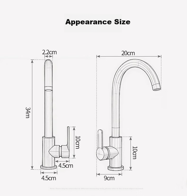 X-GRKE [Germany] Kitchen Faucet Hot And Cold Water Two-In 304 Stainless Steel Sink Faucet with 360° Rotation LR 17
