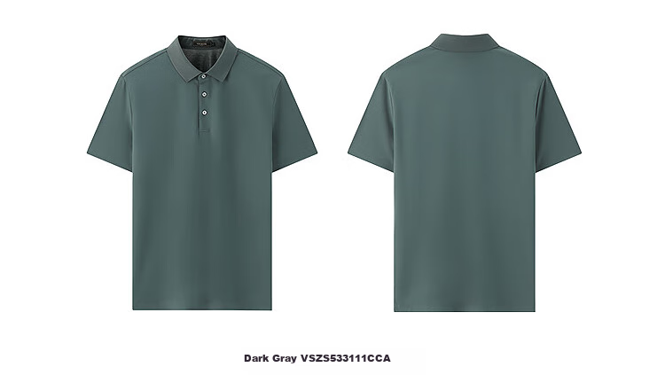 YOUNGOR [Mulberry Silk + Cool Touch] 2026 New Machine Washable Polo Shirt, Dark Gray, 2XL (Recommended for 165-180 Jin) 9