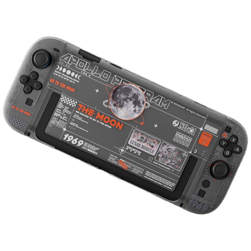 Jixiang Switch2 Protective Case, NS2 Moon Landing Plan Transparent Frosted Detachable Protective Case, Shockproof Hard Shell Handle Case, Direct Plug-In Base Switch2 Protective Case