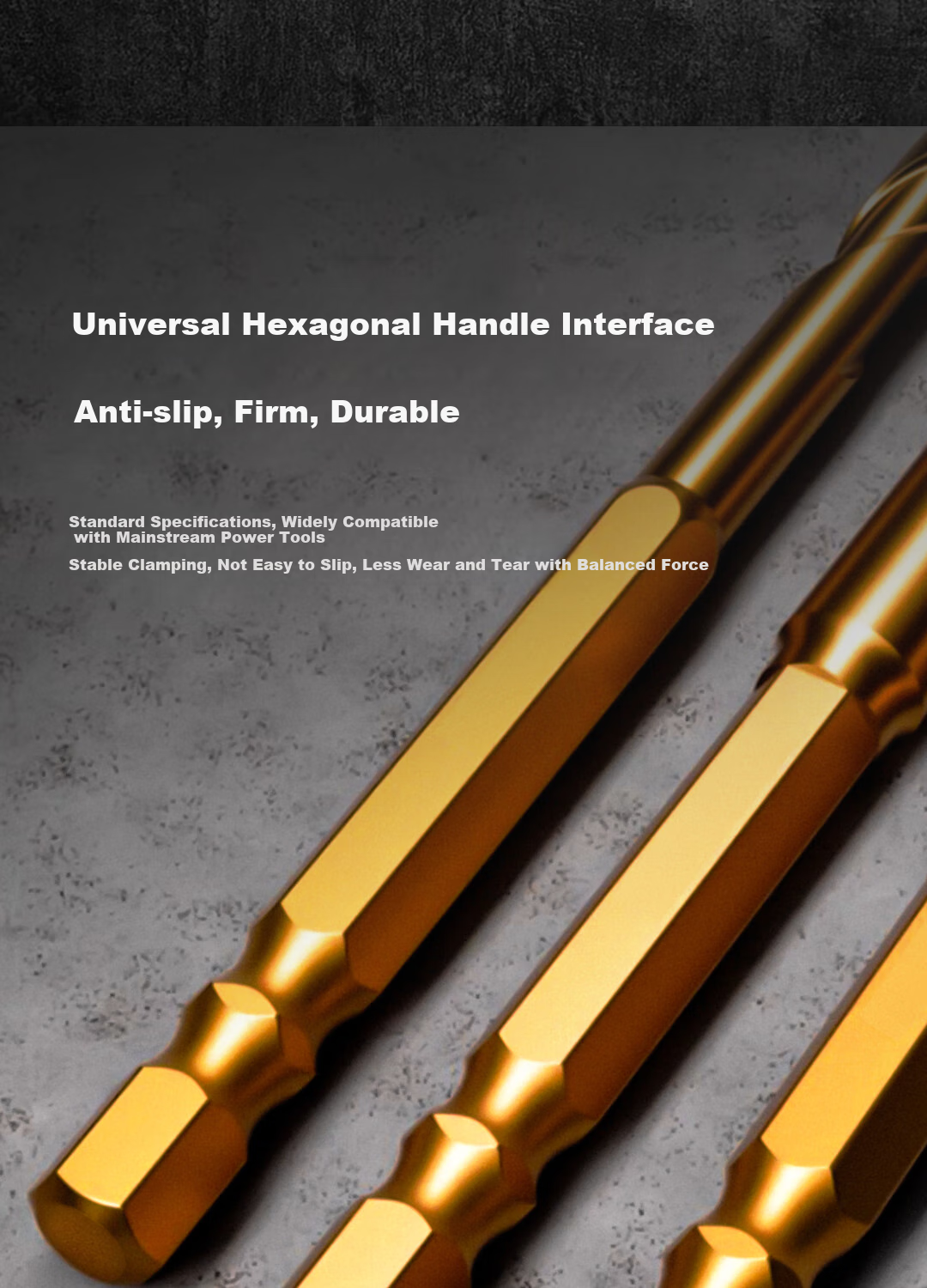 Deli Impact Four-Blade King Tile Drill Bit, Concrete Hole Drilling, Wall Twist Drill Bit, Hole Opener, 3-Piece Set 12