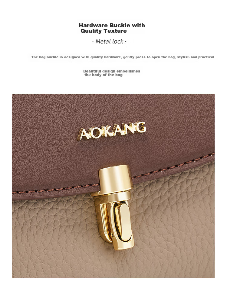 Aokang Women's Handbag, Trendy Cowhide Small Square Bag, Light Luxury Crossbody Shoulder Bag, Birthday And 520 Gift for Girlfriend Or Wife 5