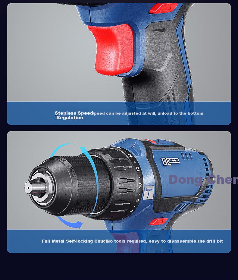Dongcheng 20V Brushless Lithium-Ion Rotary Hammer Drill, Electric Pick, Electric Drill, Three-In WCKIT16B Angle Grinder, Cutting Machine 11