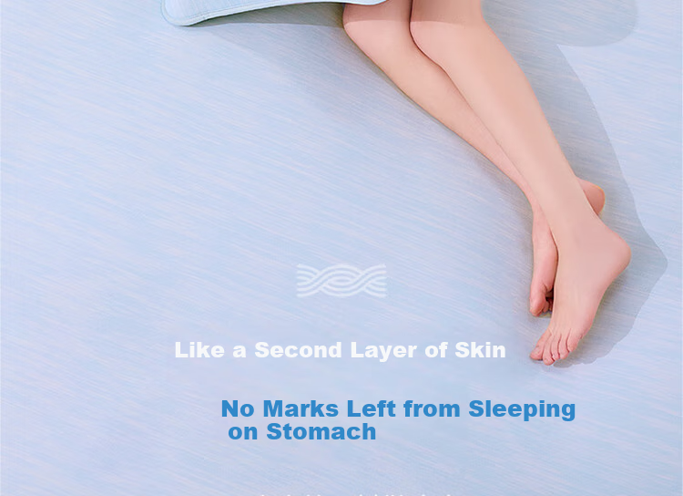 Wangyiyanxuan Aurora Naked Cooling Mat Ice Silk Mat, Class A Antibacterial Ice Skin Cooling Mat Fitted Sheet Set of Three Pieces 180*200cm, Ice Blue 4