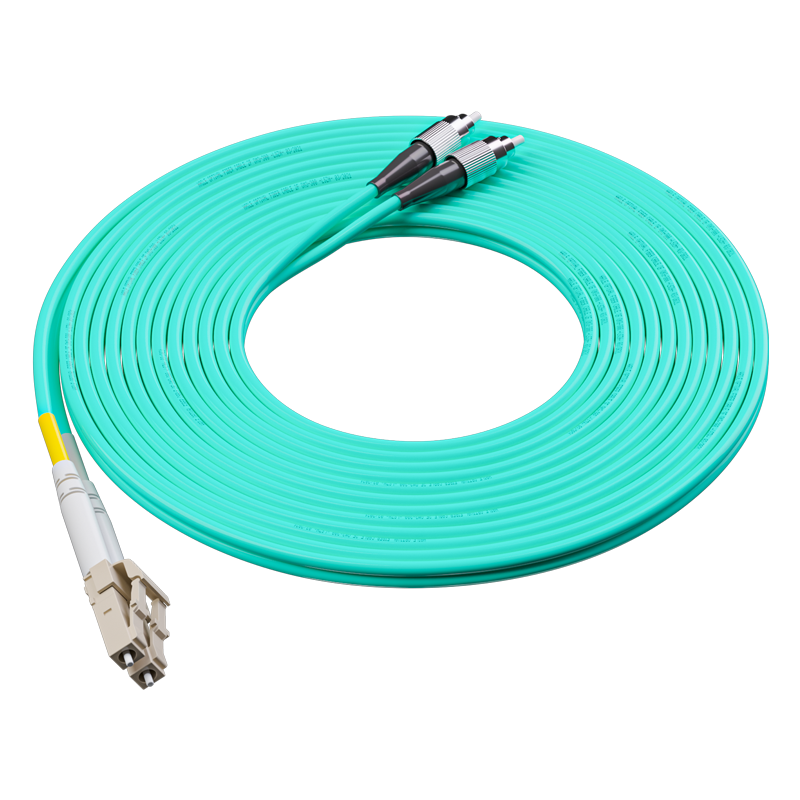 HAILE Fiber Optic Patch Cable, 10 Gigabit Multi-Mode LC-FC Low Smoke Zero Halogen LSZH Dual-Core OM3 UPC Low Loss A-Grade Fiber Core Pigtail, 3 Meters HJ-2LC