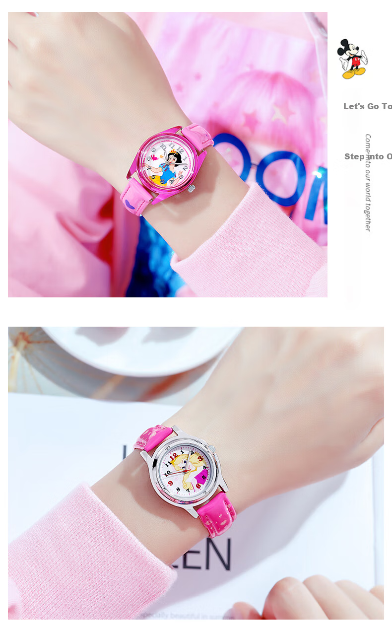 Disney Children's Watch Toy for Elementary School Girls, Kids' Time-Telling Electronic Watch for Ages 3-6, Kindergarten Use Only 10