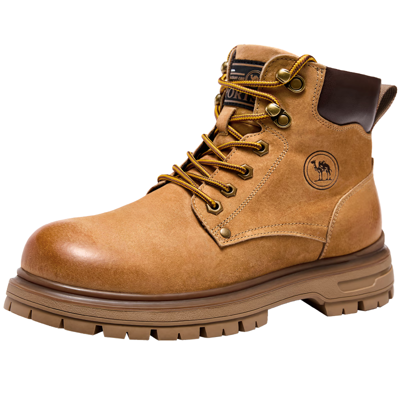 CAMEL Classic Mountaineering Outdoor Yellow Boots Men's Martin Boots Outdoor Work Shoes P15W379009 Desert Yellow Size 42