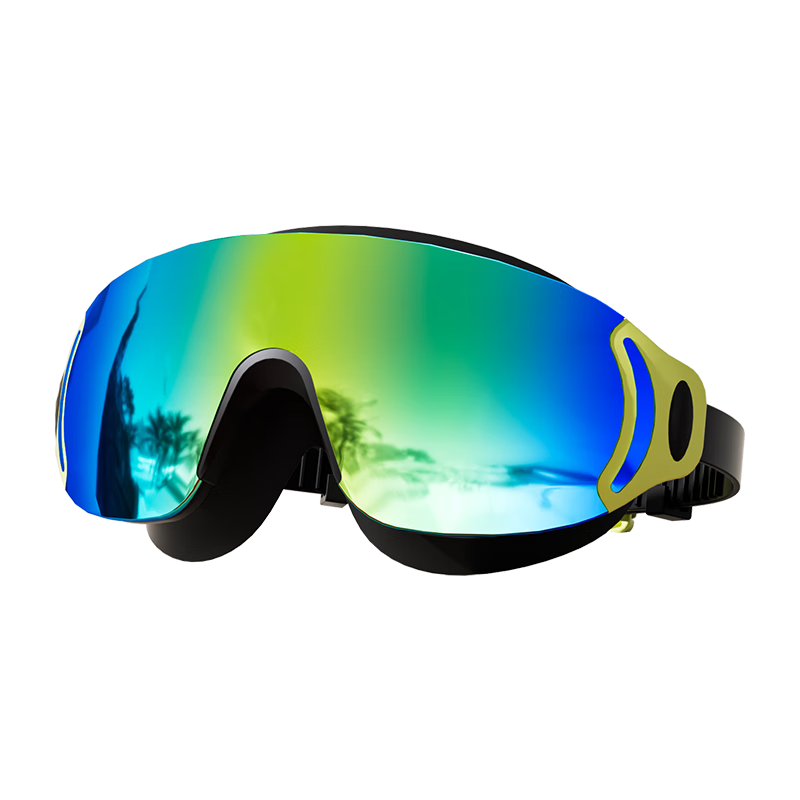 ERKE Children's Swimming Goggles, High Definition Anti-Fog Waterproof Large Frame Electroplated Swimming Glasses, Boys And Girls Swimming Equipment, Fluorescent Black