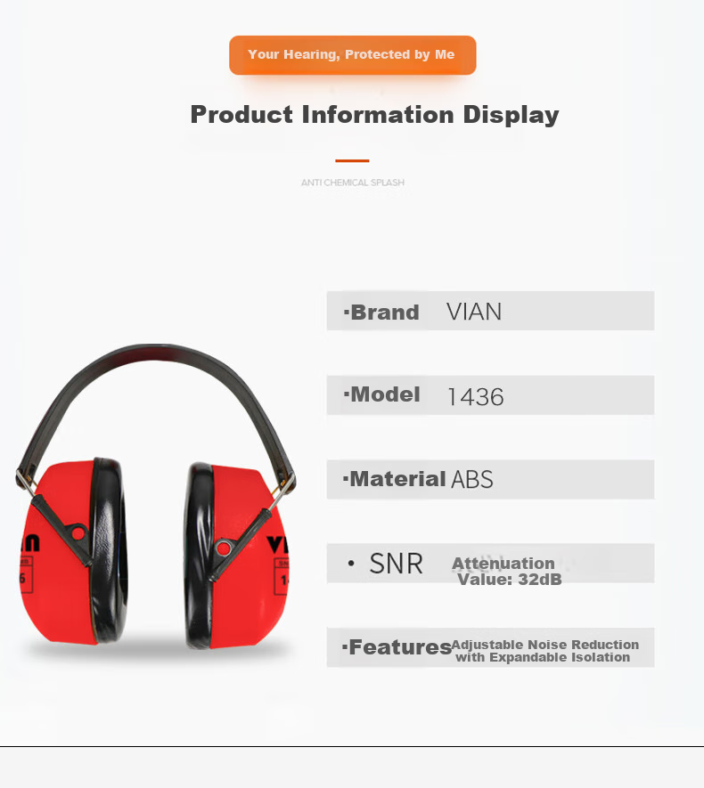 VIAN Soundproof Earplugs Professional Noise Reduction Sleeping Aid Noise Cancelling Industrial Factory Noise Reduction Anti-Interference Headphones 1436 Soundproof Earplugs 8