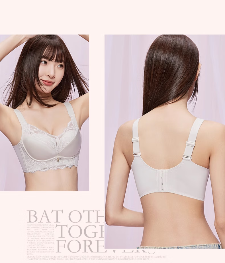LangSha Women's Wireless Bra, Enhances Small Breasts, Pushes Up, Lifts, Reduces Side Bulge, Prevents Sagging, Sexy Lace Trim Brassiere 12