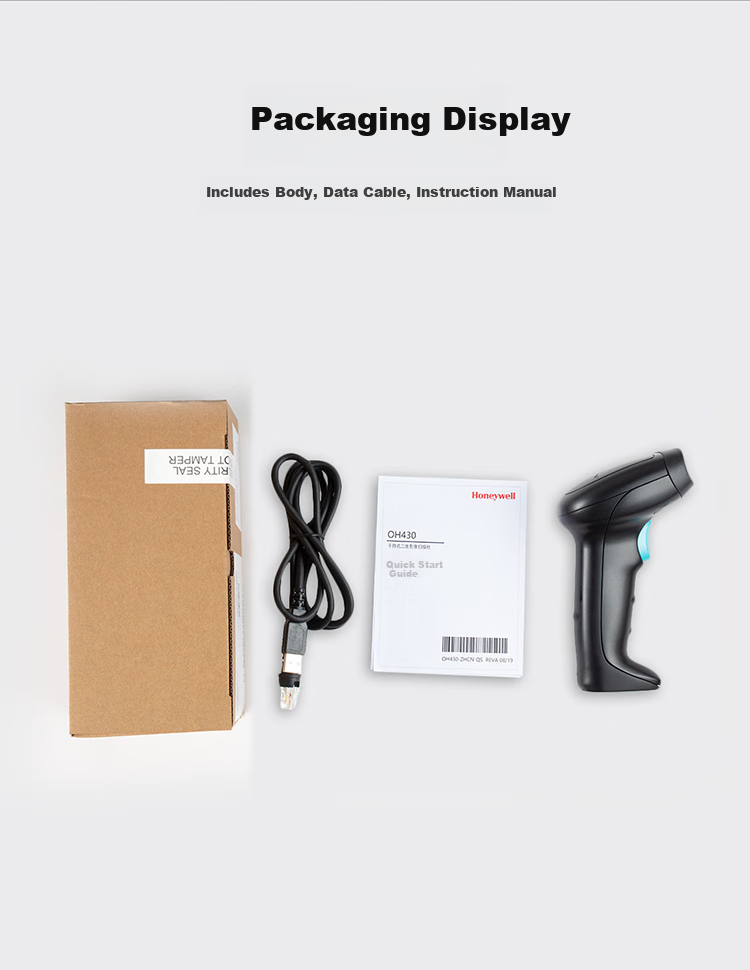 Honeywell Wireless Barcode Scanner, Barcode, 1D Barcode Scanner, Warehouse And Supermarket Barcode Scanner, Plug And Play, with Base OH3503 Black 16