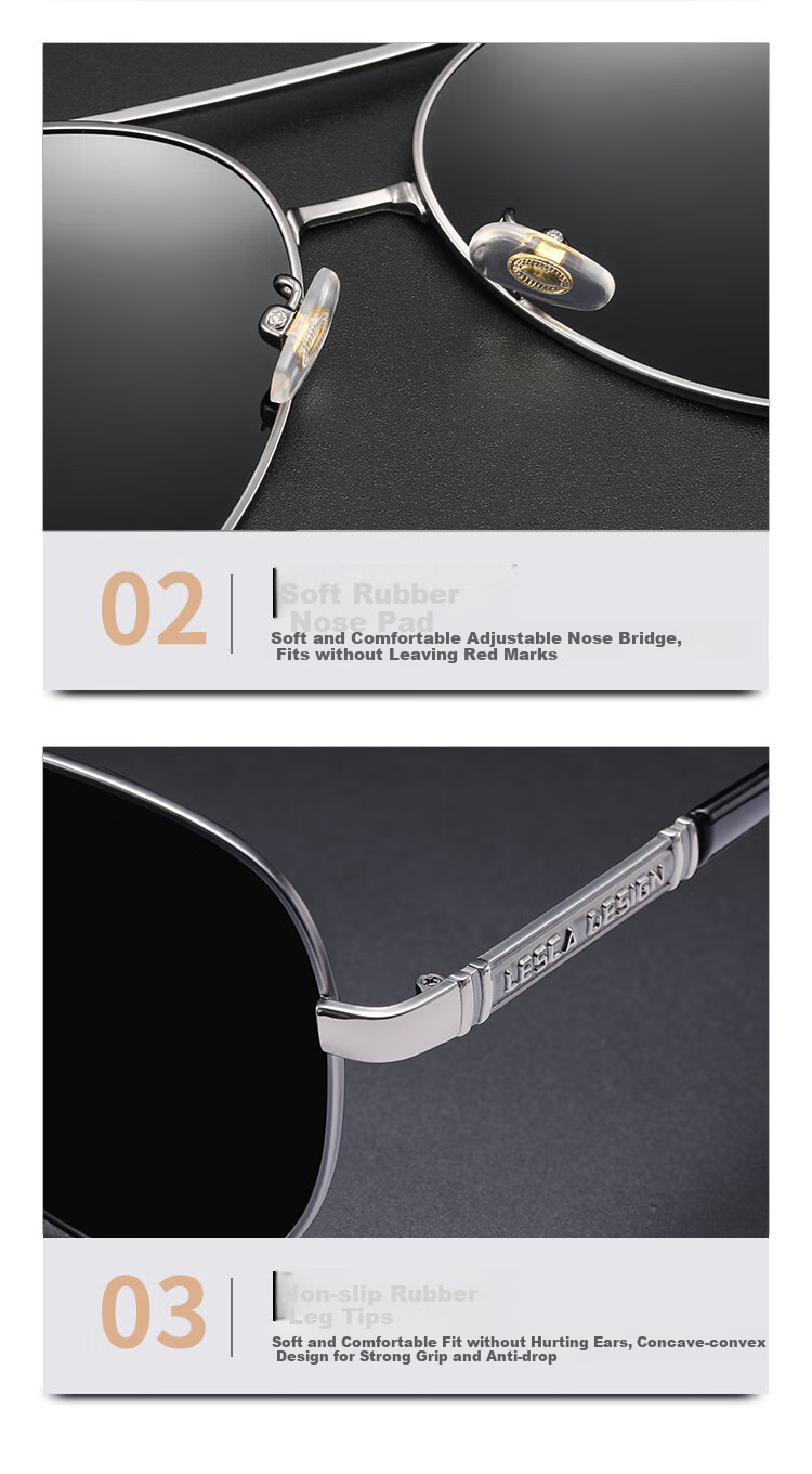 GOGOSOON New Pilot Sunglasses for Men, Driving-Specific Glasses, Photochromic Polarized Driving Sunglasses, Light-Sensitive Day And Night Fishing Sunglasses 11