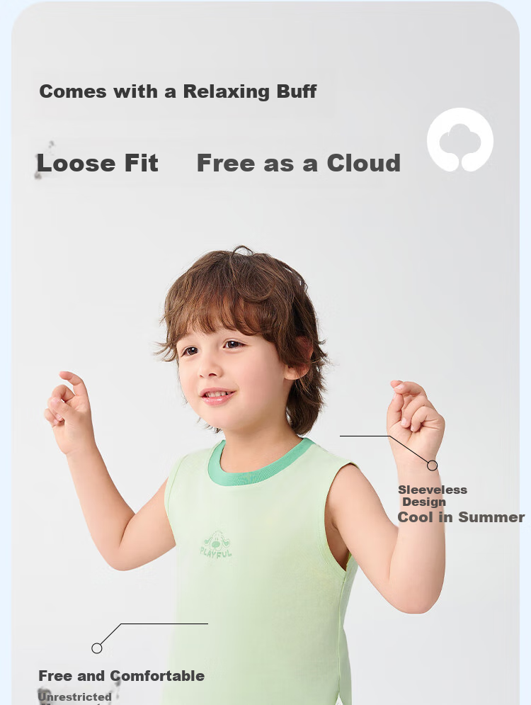 BALABALA Baby Vest Summer Sleeveless Short Sleeve Boys Girls Toddler Homewear Kids Underwear 208225169201 5