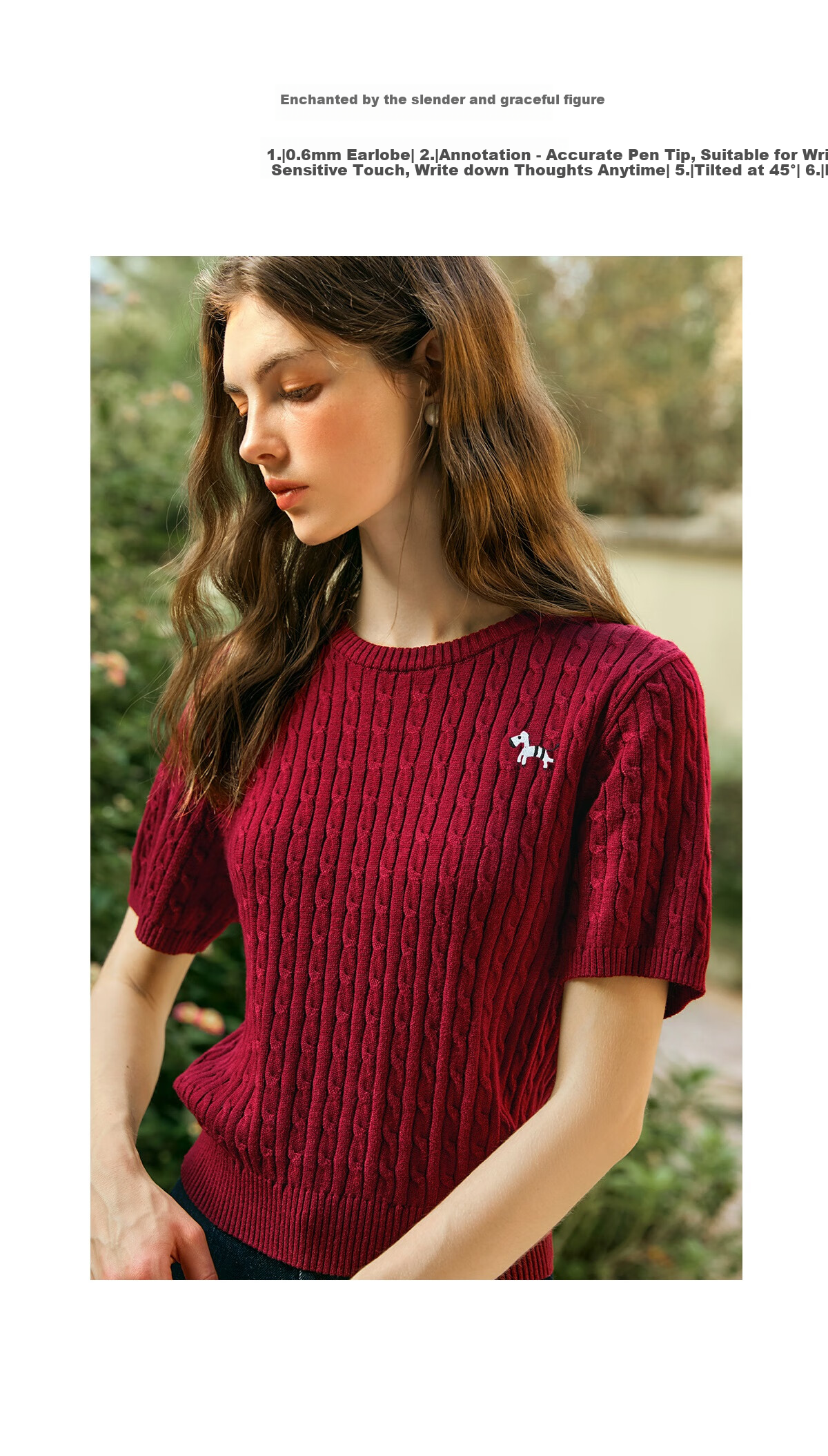 Oulain Summer Women's Short-Sleeve Knit Top, Casual Commuter Pullover Sweater, Apricot Color, Size L 21