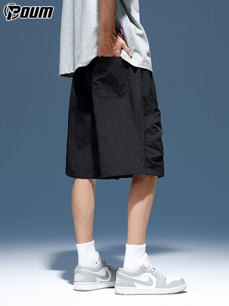 POUM Workwear Ice Silk Men's Summer Casual Quick-Dry Sports Beach Shorts 5-Point Pants 023 Purple M 4