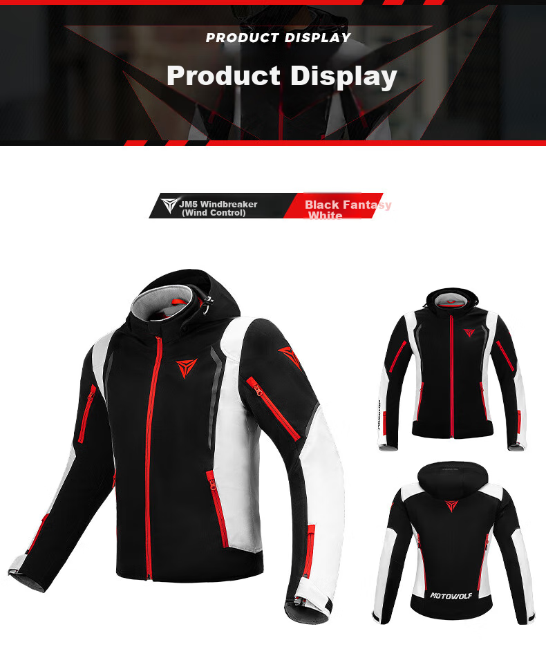 MOTOWOLF Motorcycle All-Season Riding Jacket, Windbreaker for Men And Women, Casual Windproof And Crash-Resistant Motorcycle Gear 16