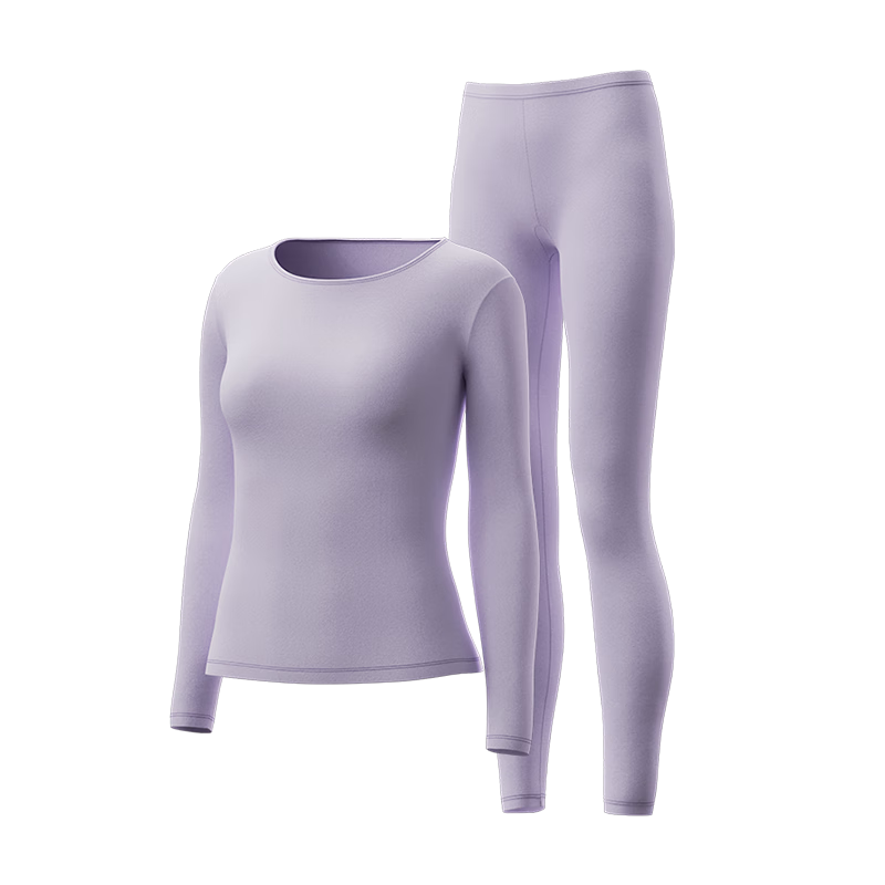 HLA [Xiaohuo-Air8] Thermal Underwear for Women, 230g Double-Sided Fleece, Antibacterial Heating Patch, Autumn Top And Bottom Set