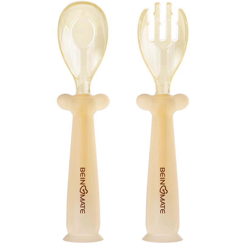 Beingmate Baby Spoon Infant Self-Feeding Training Spoon Children's Tableware Complementary Food Spoon Newborn PPSU Fork and Spoon 1-2 Years
