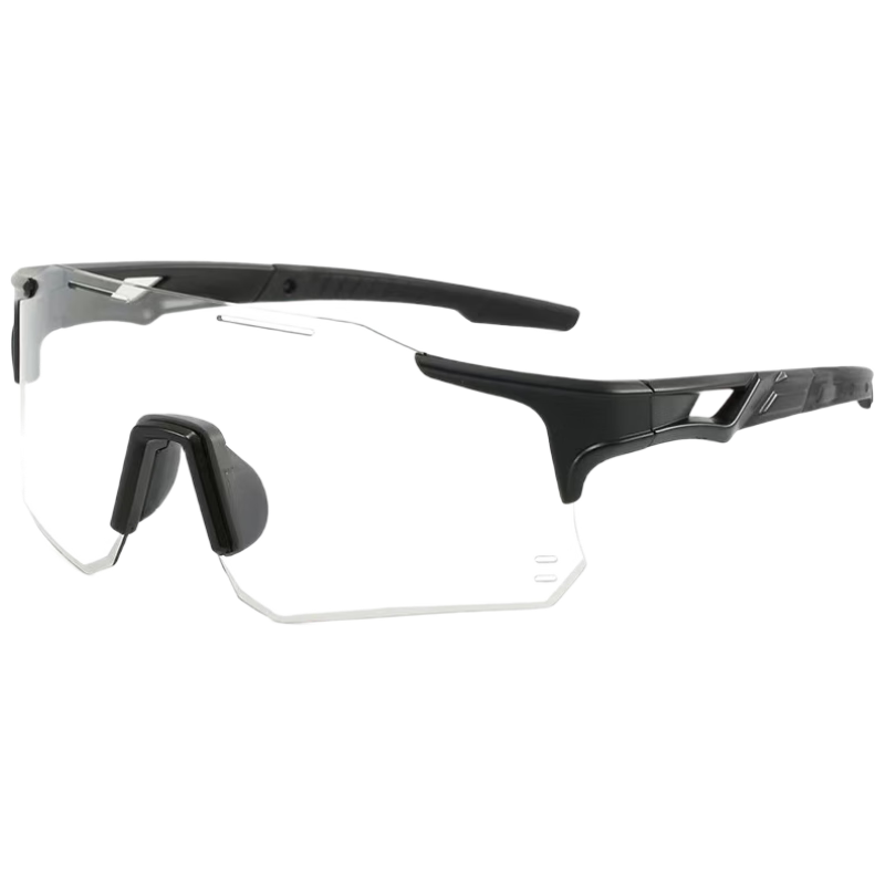 Cuntiandaofu Cycling Glasses with Photochromic Lenses for Day And Night Use, Outdoor Sports Running Cycling Goggles, Black Frame with Photochromic Lenses