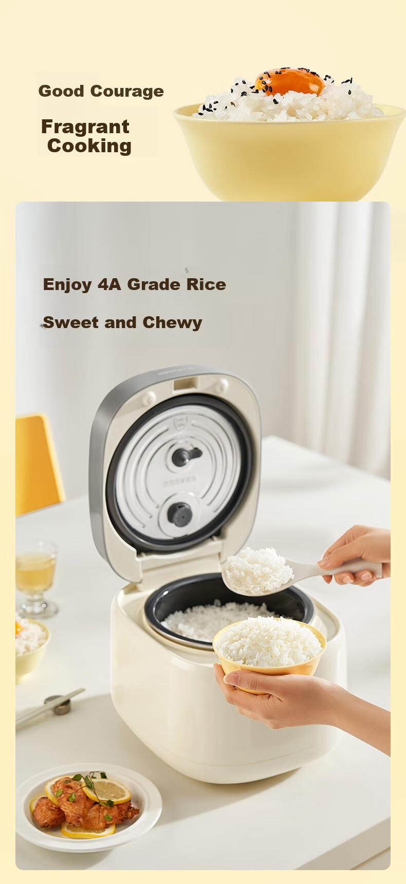 Joyoung 0 Fluorine Series Enamel Titanium Ceramic 3-Liter Honey Pot Rice Cooker, for 4-6 People, Home Use, 0 Teflon Electric Rice Cooker, Micro-Pressure 35-Minute Quick Cooking, Multifunctional, Subsidies 30NF02 11