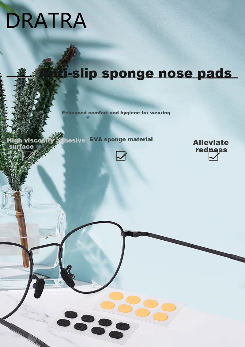DRATRA Eyeglasses Nose Pads, Comfortable Soft Pressure-Reducing Non-Slip Seamless Thin Thick Nose Bridge Lift Pads, Anti-Fall Device 1