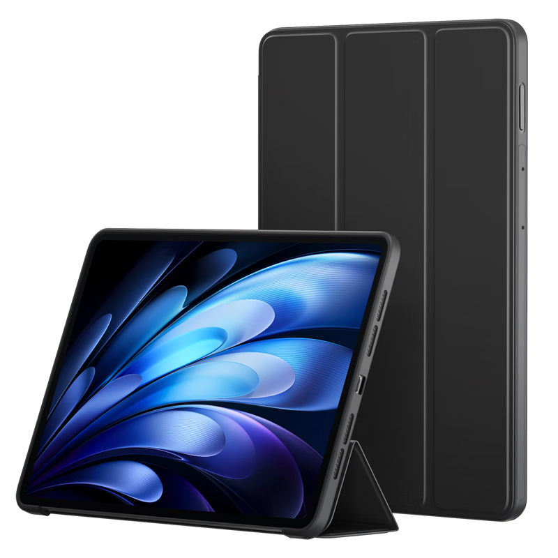 BIAZE Compatible with Vivo Pad5 Pro/iQOO Pad5 Pro 13-Inch Tablet Case, Smart Sleep Foldable Support Protective Cover PB574-Kangjing Black