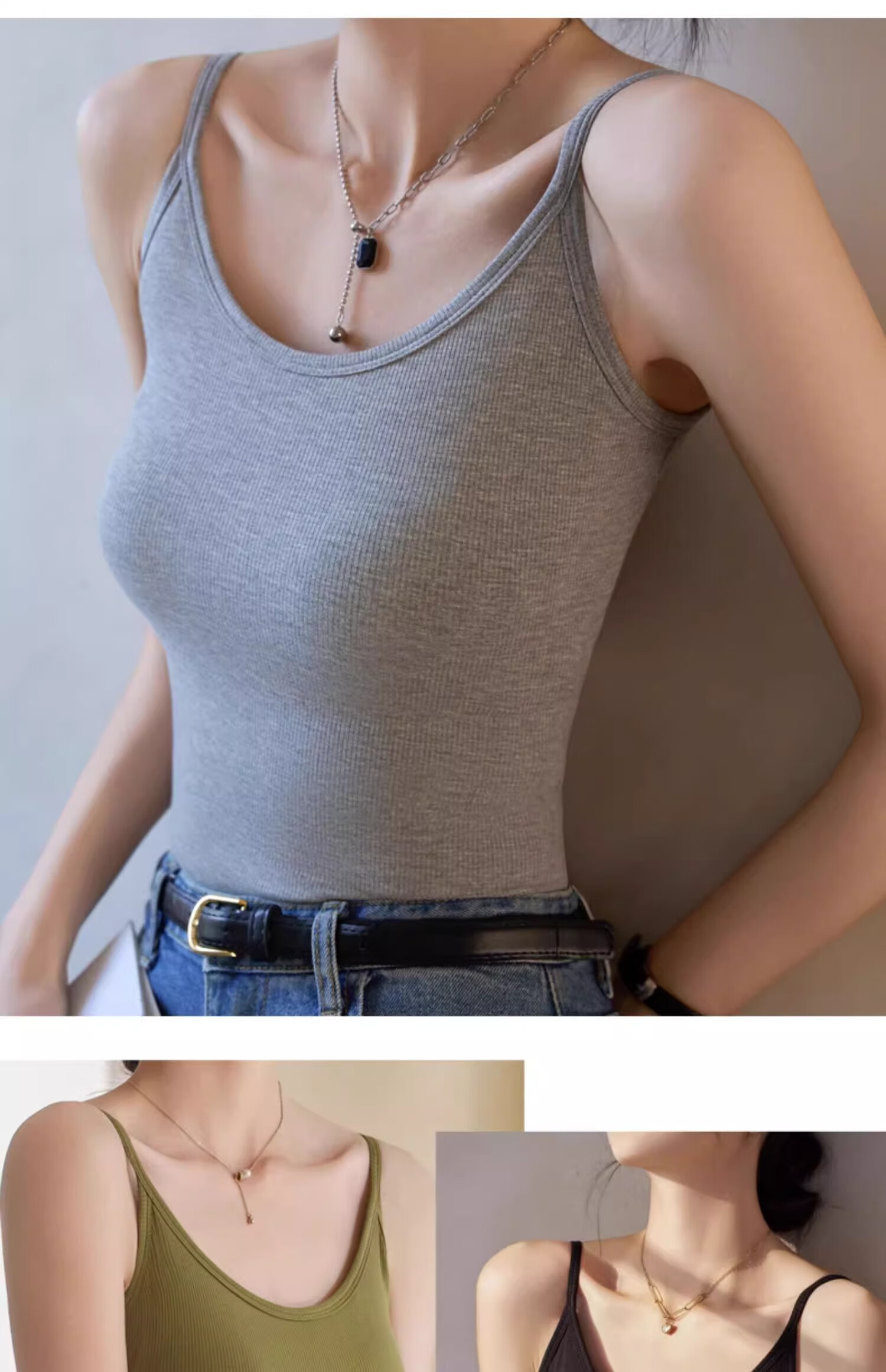 MiiOW Women's Camisole Tank Top with Built-In Bra Pads, Spring And Summer White Backless Bralette, Inner Wear Or Outerwear 25