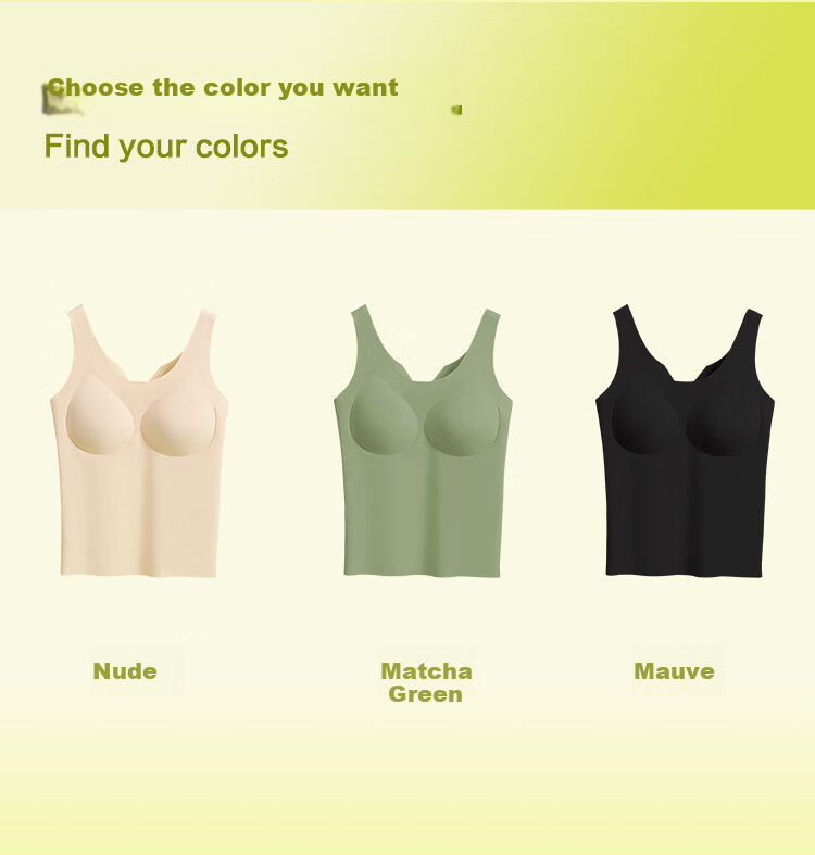 Hodo Women's Summer Ice Silk Seamless Camisole with Built-In Bra Pads, Sleeveless Undershirt E0-08 Elegant Black 165 7