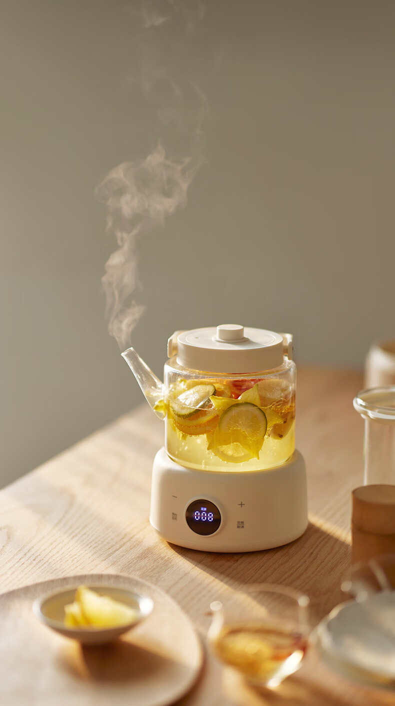 Olayks Instant Full Glass Health Kettle Electric Water Boiler Pure Glass No Glue Small Office Multi-Functional Temperature Control Tea and Flower Tea Kettle 2
