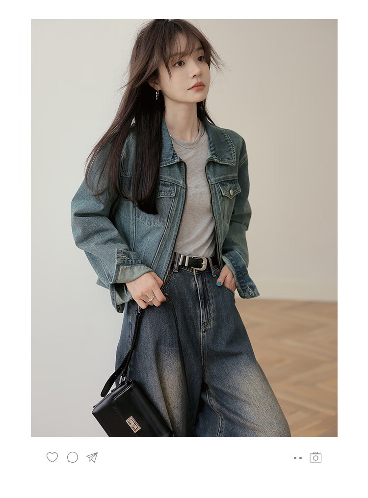Mt [Japanese Street Style] Spring Collection, Casual Retro Colorful Denim Zip-Up Jacket 3