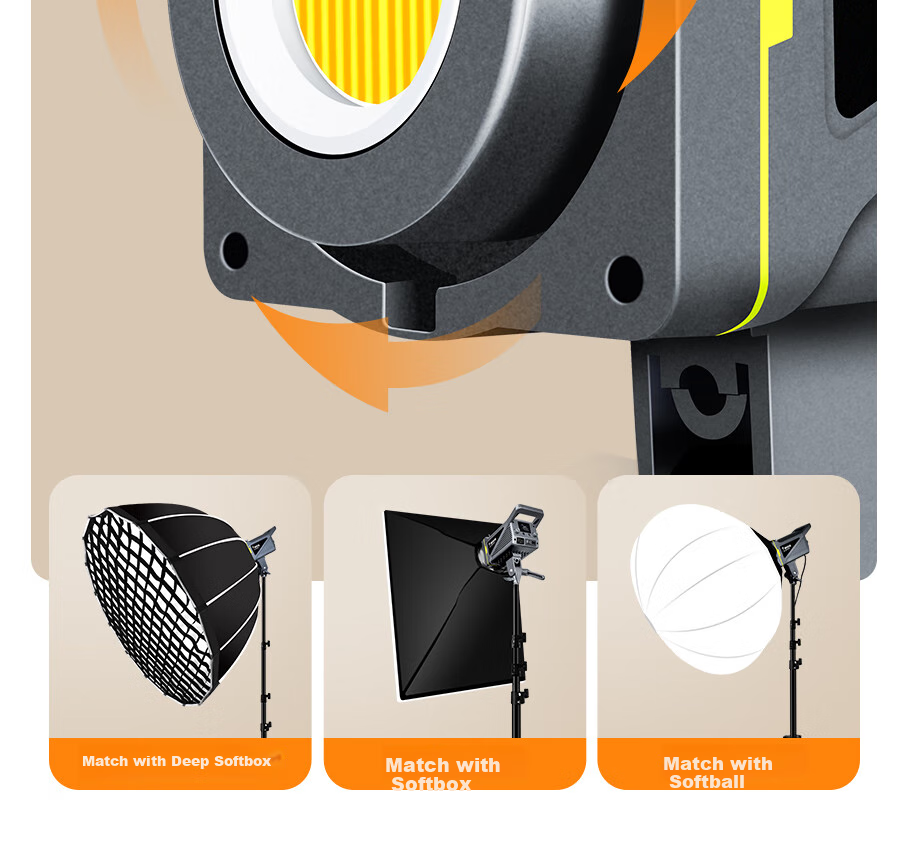 Hakutatz LG-200PRO Live Streaming Fill Light, Photography Light, 220W Live Streaming Light, Deep Throw Light Ball, Softbox, Softball Light, Lighting for Streamers, Deep Throw Light, Studio Light 20