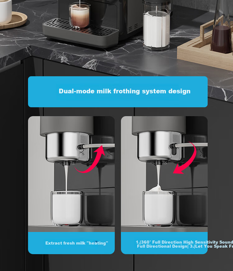 Jinu (Jetinno) [7-Day Trial] Fully Automatic Coffee Machine for Home And Office Use, Italian Grinding All-In (64mm Flat Blade), Cold Brew Coffee JL06B Ink Gray Color 15