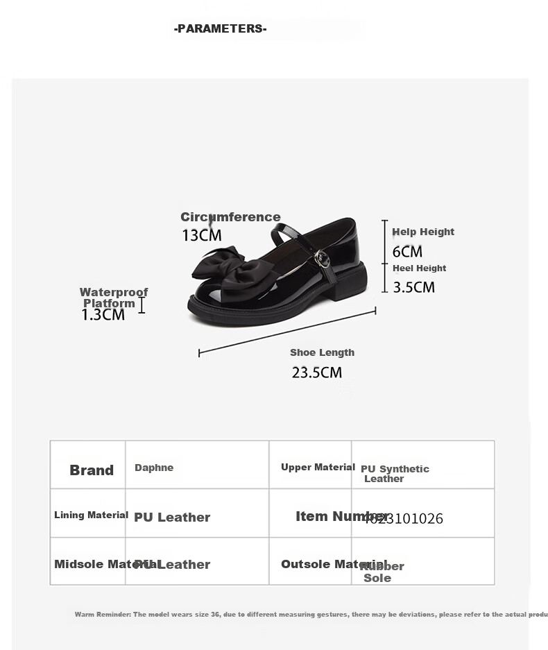 DAPHNE Mary Jane Leather Shoes for Women, Japanese JK Style Flat Soft Sole Bow Tie Flats 4623101026 Black Size 35 2