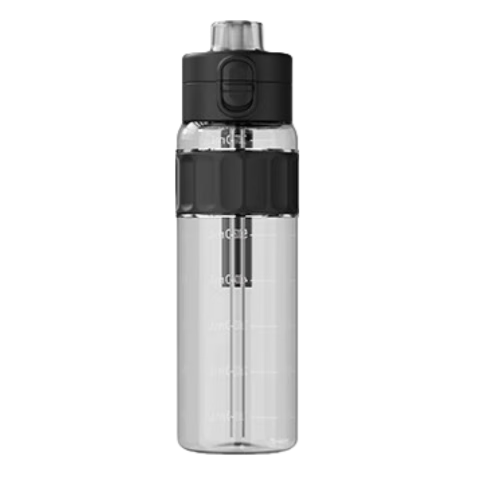 JD Original Dual-Drinking Sports Water Bottle, Tritan Portable Cup, Thickened Shatterproof Outdoor Plastic Water Cup, Black, 830ml